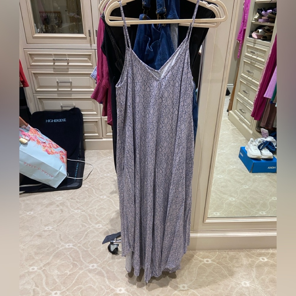 Sozy Lilac lavender Patterned Printed Boho purple Gray romper jumpsuit